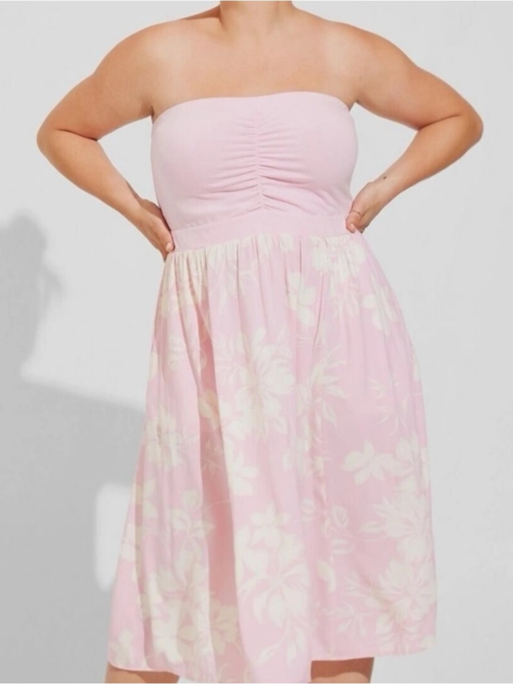 Torrid Midi Jersey Challis Sweetheart Tube Dress NWT Size 3X (22-24) Emma Floral